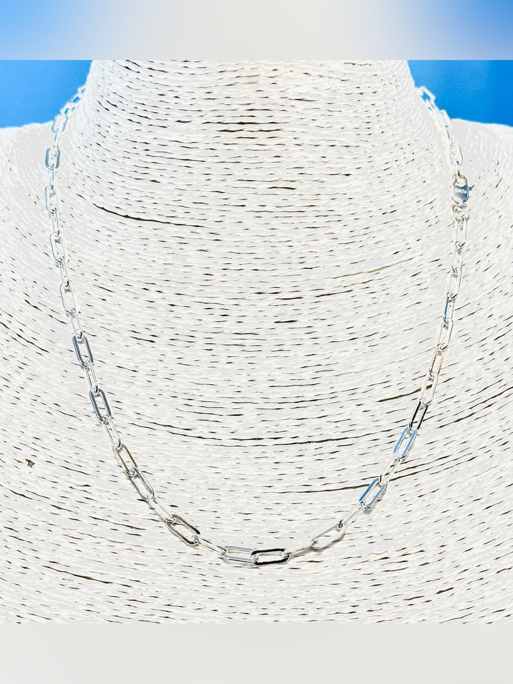 Sterling Silver Paperclip Necklace - Silver Chain